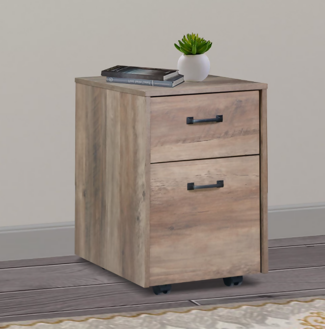 Maxxus 2 Drawers Rustic Oak Mobile File Storage Cabinet