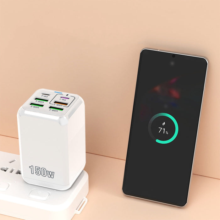 6-Port USB Wall Charger, 4 USB-A and 2 USB-C PD