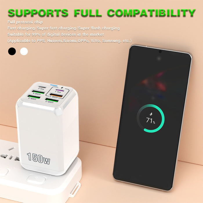 6-Port USB Wall Charger, 4 USB-A and 2 USB-C PD