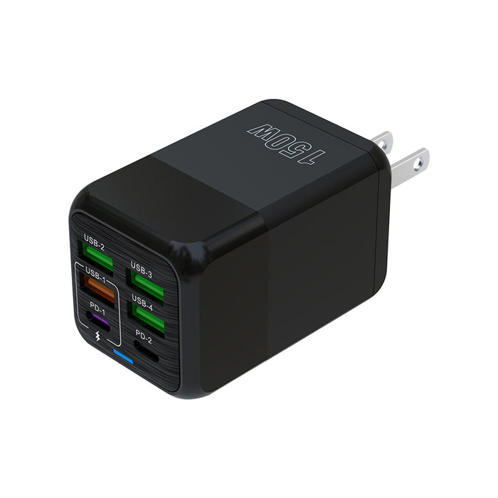 6-Port USB Wall Charger, 4 USB-A and 2 USB-C PD