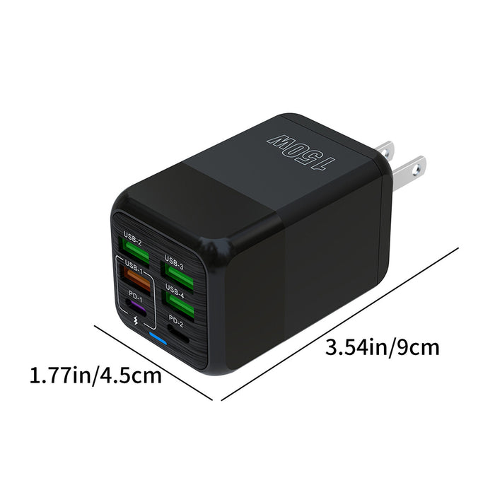6-Port USB Wall Charger, 4 USB-A and 2 USB-C PD