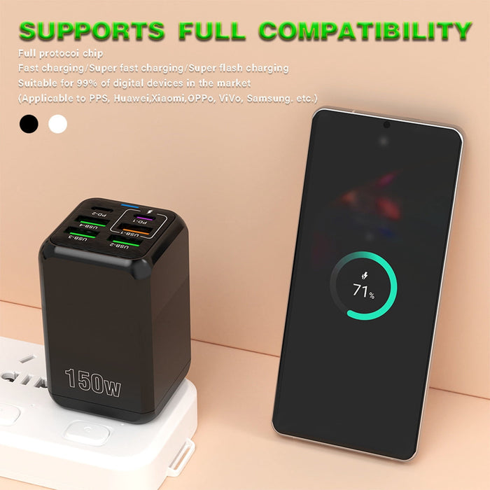 6-Port USB Wall Charger, 4 USB-A and 2 USB-C PD
