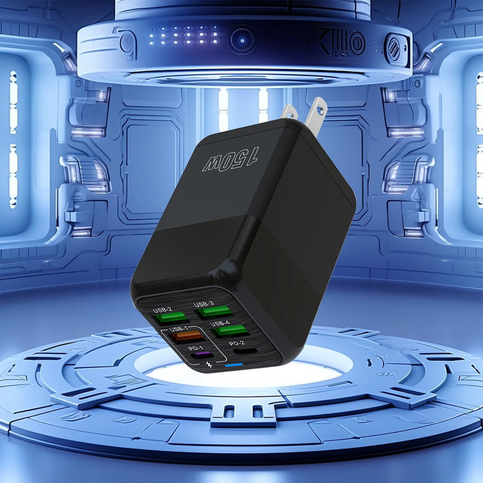 6-Port USB Wall Charger, 4 USB-A and 2 USB-C PD