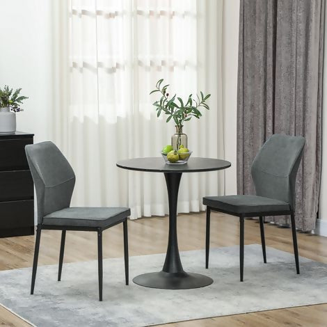 GOLDFAN Set of 4 Fabric Dining Chairs, Metal legs with Soft Paded Chairs for Home
