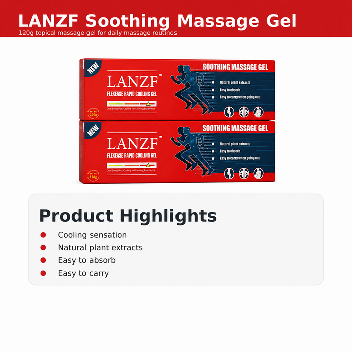 2-PACK Soothing Massage Gel 120g Cooling Topical Massage Gel with Plant Extracts Easy Absorb Texture Portable Body Massage Gel for Shoulders, Back, Waist, Legs, Arms & Daily Use