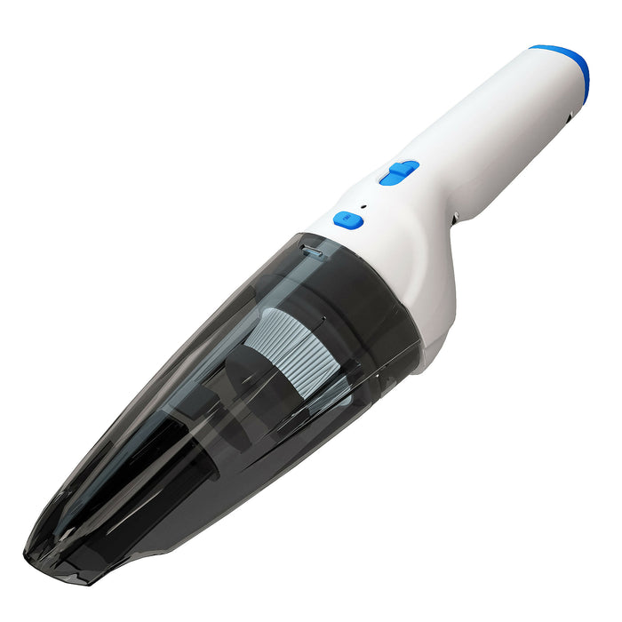 8V Cordless Hand Vacuum with USB Charging, Crevice Tool, Dusting Attachment and Wide Dusting Brush, White