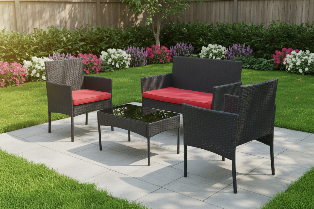 4-Piece Small Patio Sofa Set, for Balcony, Deck