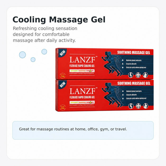 2-PACK Soothing Massage Gel 120g Cooling Topical Massage Gel with Plant Extracts Easy Absorb Texture Portable Body Massage Gel for Shoulders, Back, Waist, Legs, Arms & Daily Use