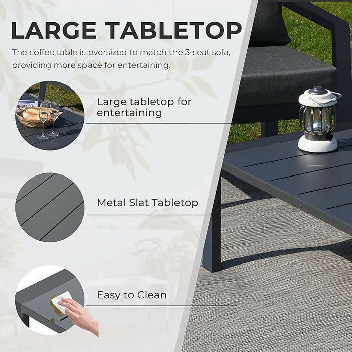 4-Piece Heavy Duty Steel , Outdoor Sofa Set, Outdoor Patio Conversation Set