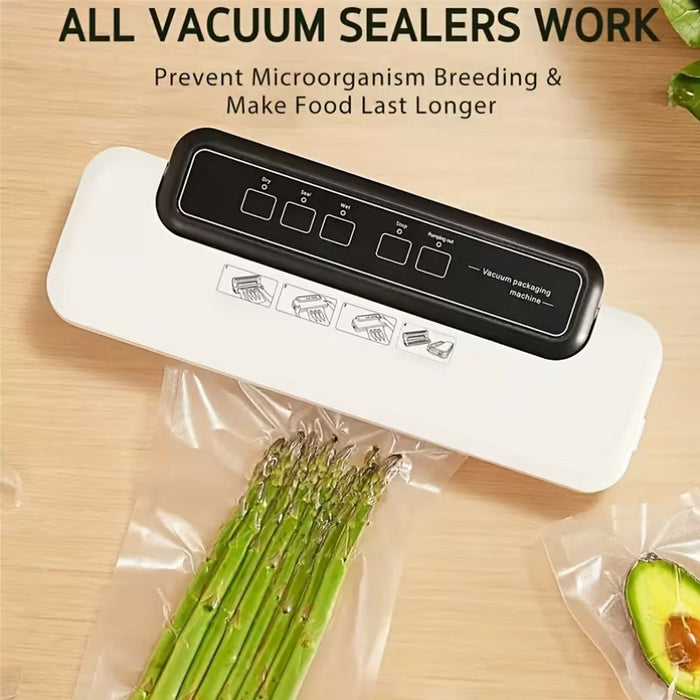 Vacuum Sealer Bags 50 Pack Pre-Cut Food Storage Pouches, Textured One-Side Design, Easy Tear, Compatible with Vacuum Sealer Machines 25 x 50 cm Kitchen Use
