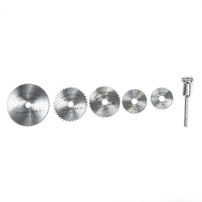 Mini HSS Circular Saw Blades, 6-Piece Rotary Tool Set, 22-44 mm
