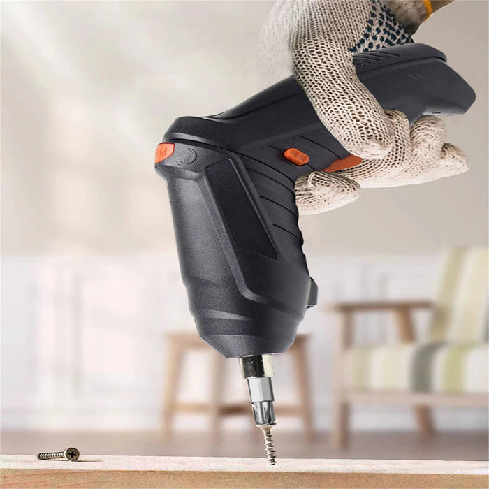 47-Piece Cordless Screwdriver Set, USB Rechargeable, Black