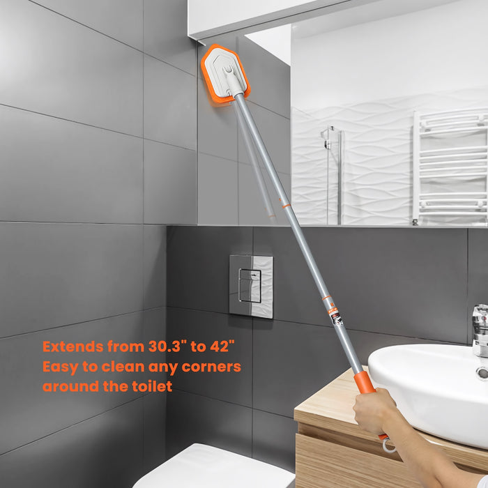 MATCC 42'' Shower Cleaner Tub and Tile Scrubber with Extendable Long Handle for Bath Tub Shower