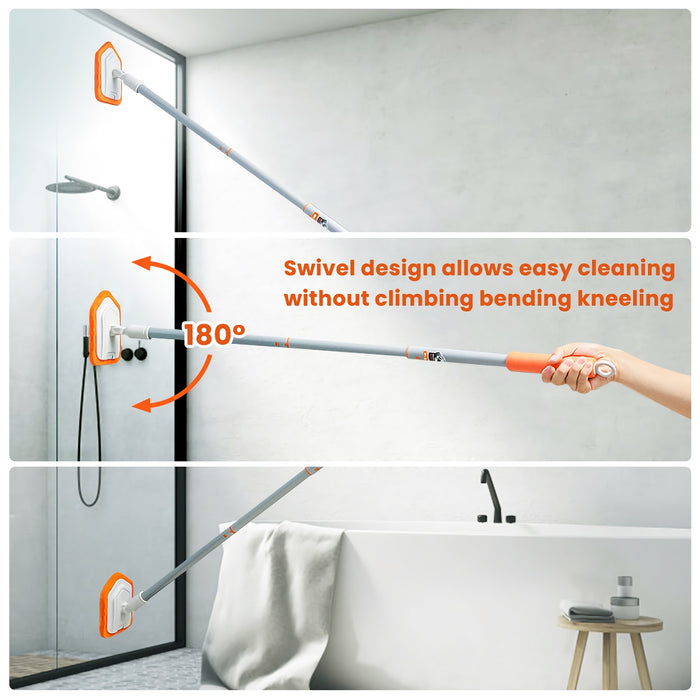 MATCC 42'' Shower Cleaner Tub and Tile Scrubber with Extendable Long Handle for Bath Tub Shower