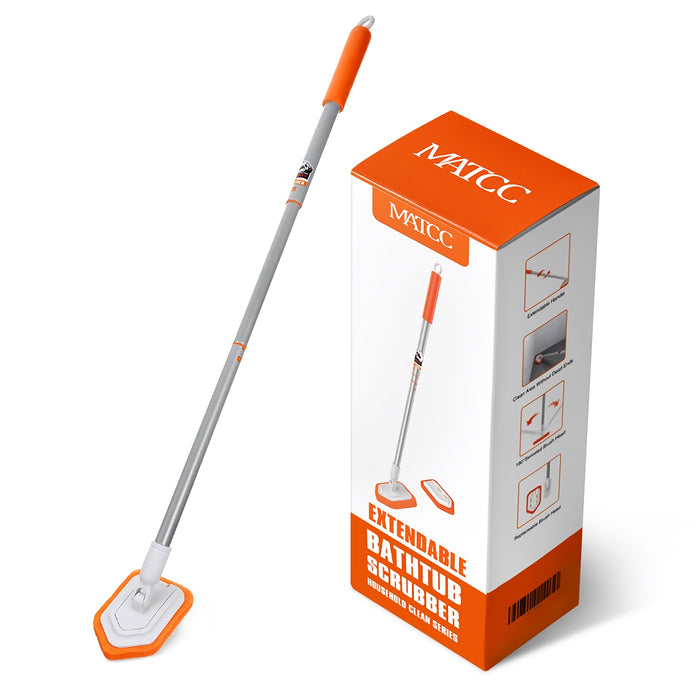 MATCC 42'' Shower Cleaner Tub and Tile Scrubber with Extendable Long Handle for Bath Tub Shower