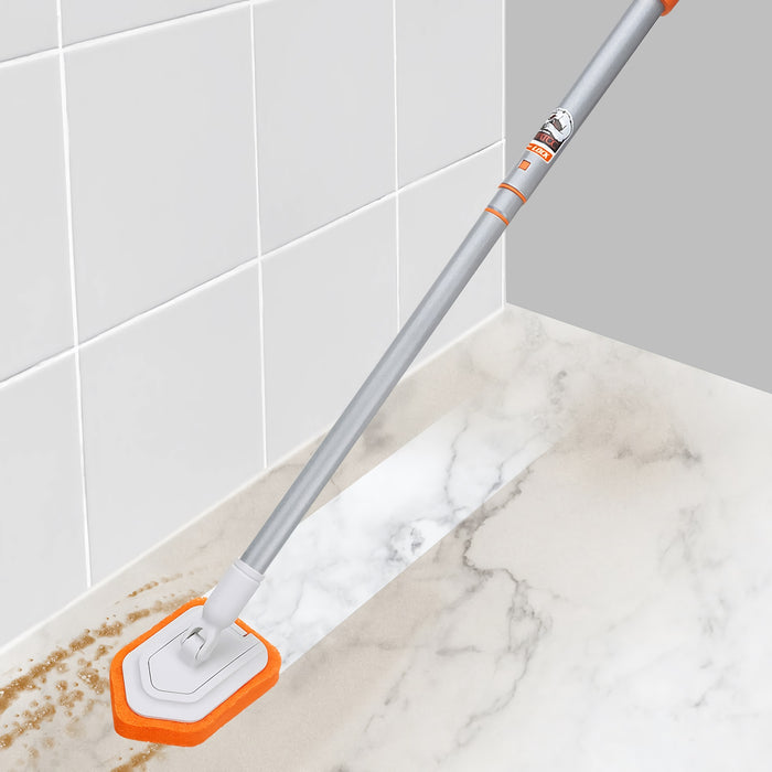 MATCC 42'' Shower Cleaner Tub and Tile Scrubber with Extendable Long Handle for Bath Tub Shower