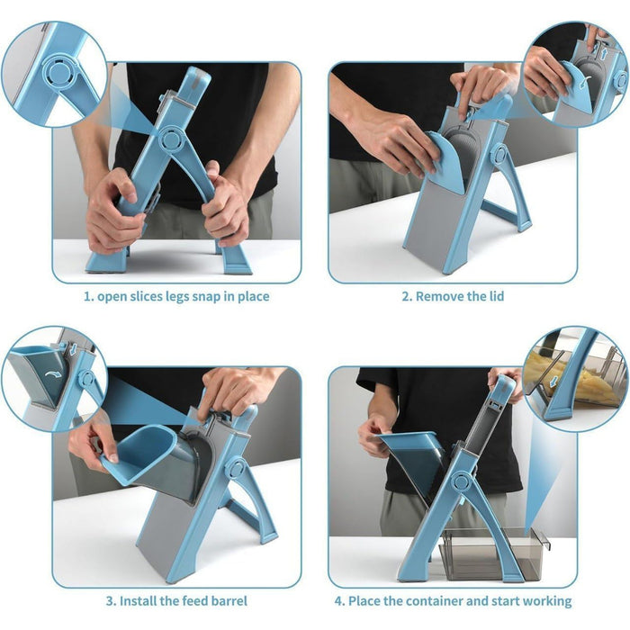 Mandoline Slicer Adjustable 0.1-8 mm Slice, Julienne, Dice