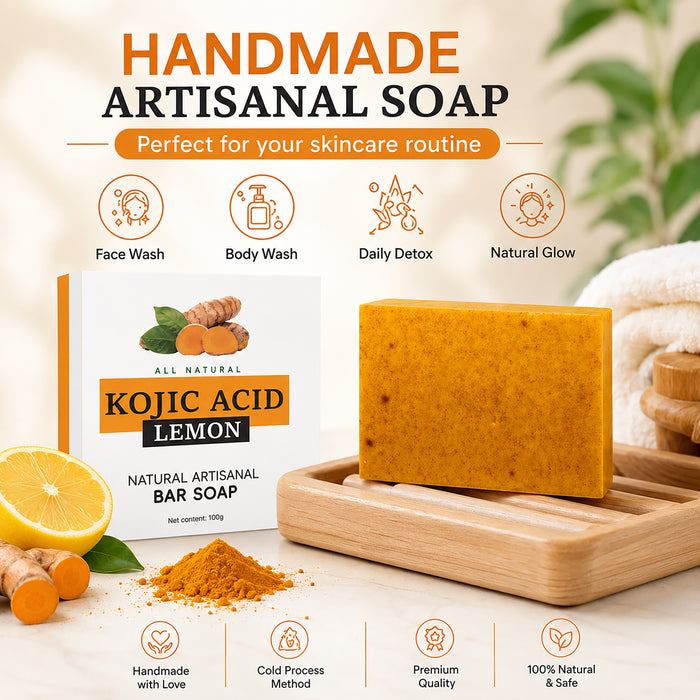 Lemon Turmeric Soap Bar, 100g, Face and Body Cleansing