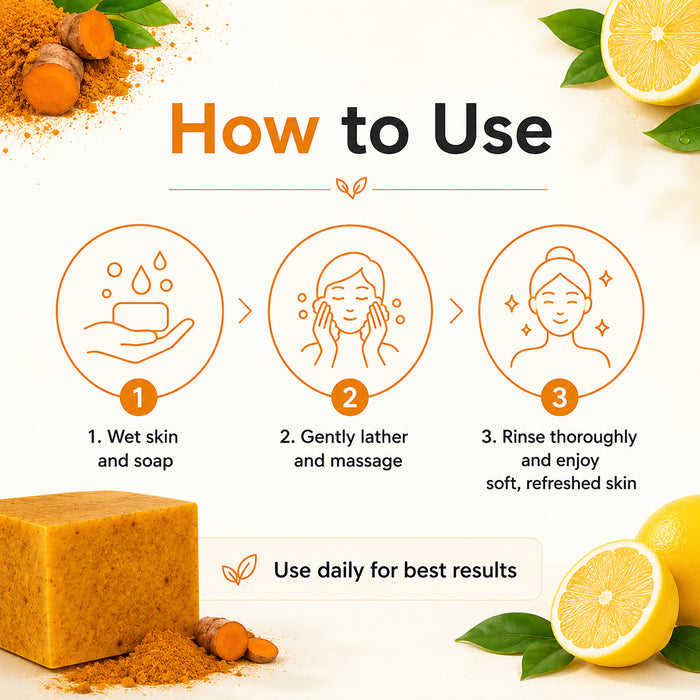 Lemon Turmeric Soap Bar, 100g, Face and Body Cleansing