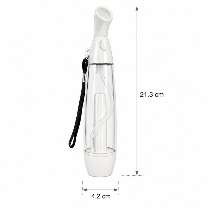 Portable Fine Mist Spray Bottle, Manual Pump Facial Mister with Refillable Water Tank, Wrist Strap, Compact Travel Mist Sprayer for Face, Hair, Office, Outdoor Cooling, White