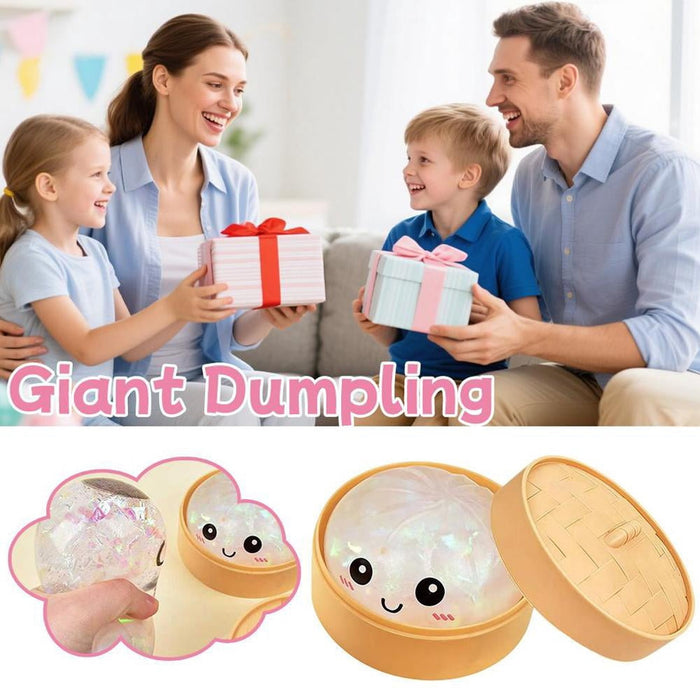 Dumpling Squishy Toy, Slow-Rising Glitter Fidget, 8.5 cm