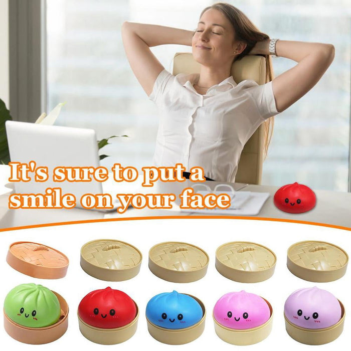 Dumpling Squishy Toy, Slow-Rising Glitter Fidget, 8.5 cm