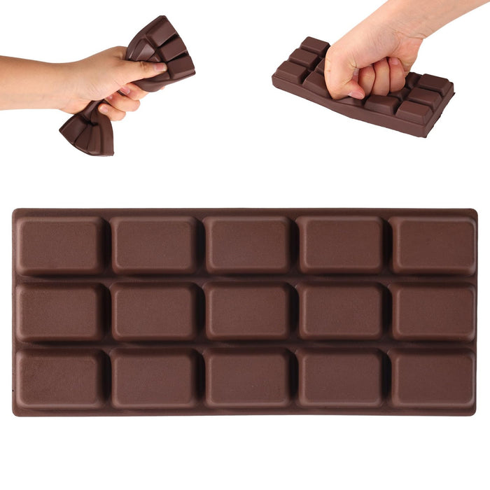 Squishy Toy Chocolate Bar, Soft Rubber Fidget Stress Toy, 6.22 in