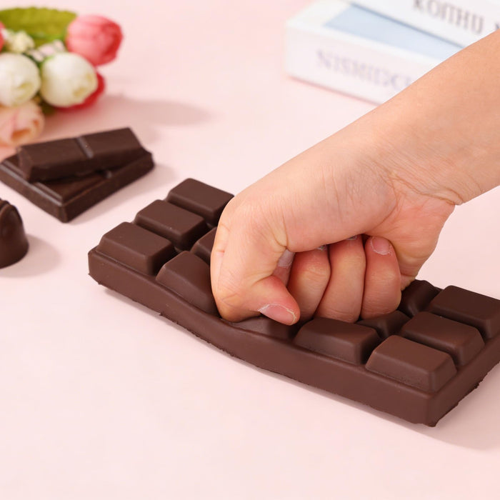 Squishy Toy Chocolate Bar, Soft Rubber Fidget Stress Toy, 6.22 in