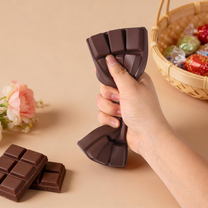 Squishy Toy Chocolate Bar, Soft Rubber Fidget Stress Toy, 6.22 in