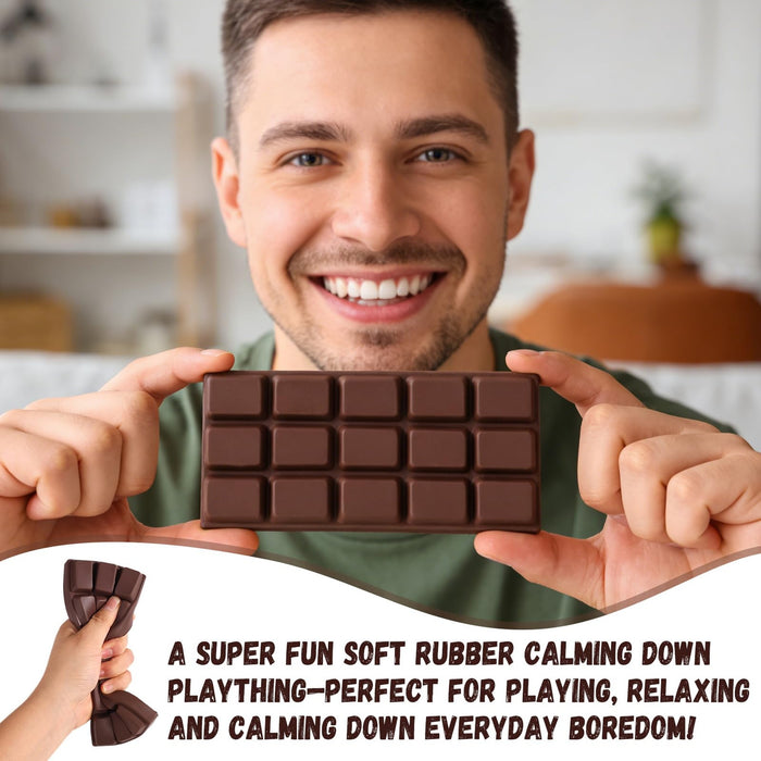 Squishy Toy Chocolate Bar, Soft Rubber Fidget Stress Toy, 6.22 in