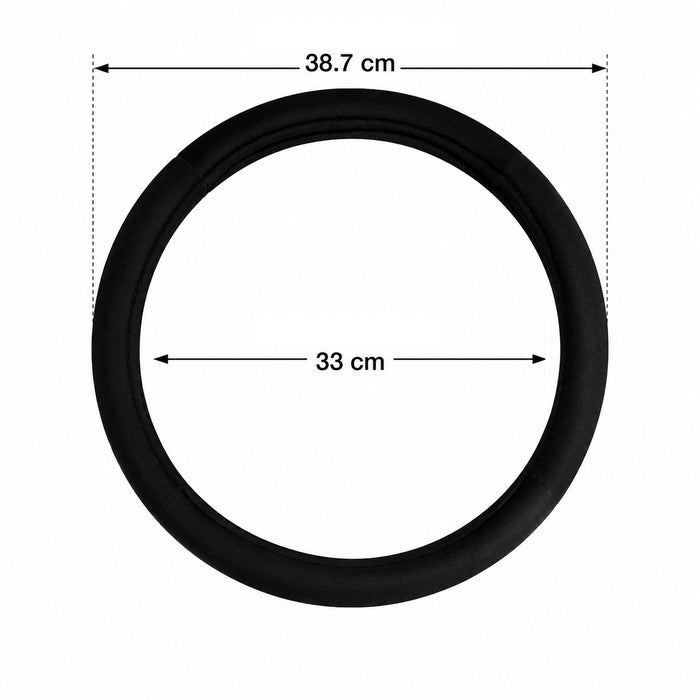 Black Steering Wheel Cover Set, Fabric, 5 Piece Car Interior Kit