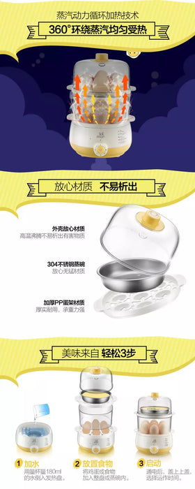 小浣熊 雙層旋煮蛋器 / 蒸鍋 | 2-Tier Egg Cooker & Steamer | 280W