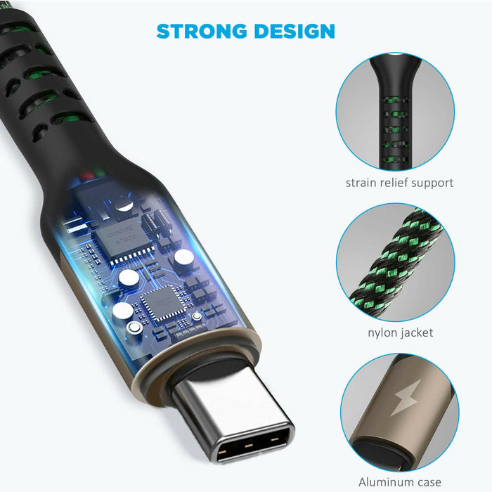 Multi Charging Cable, Bismdky 2Pack 4FT Nylon Braided Universal 4 in 1 Multiple USB Cable 3A Charging ，with Dual Phone/USB-C/Micro-USB Port Adapter Connectors for Cell Phones Tablets and More