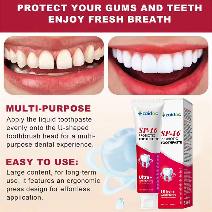 Zaidoc SP-16 Probiotic Toothpaste, Ultra Whitening, 120 g