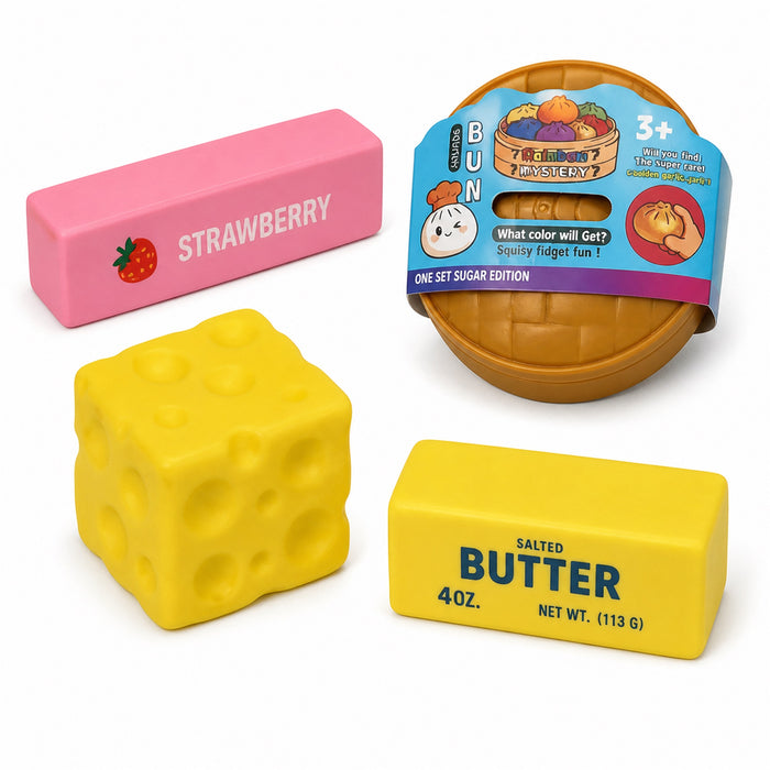 Food Squishy Toys 4-Pack, Slow-Rising Fidget Set, Ages 3+