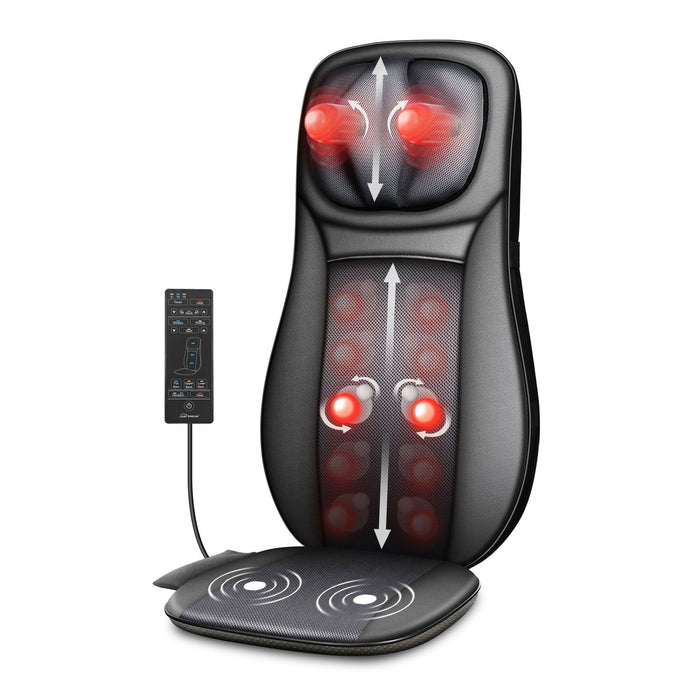 Neck & Back Massager with Heat Full Back Massage Chair Pad, Adjustable Neck Nodes, Rolling Massage, Seat Vibration Cushion for Home, Office, Sofa & Gifts
