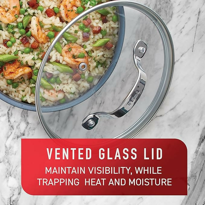 T-fal 無限量平底鍋，耐用鉑金不沾塗層，3夸脫，灰色