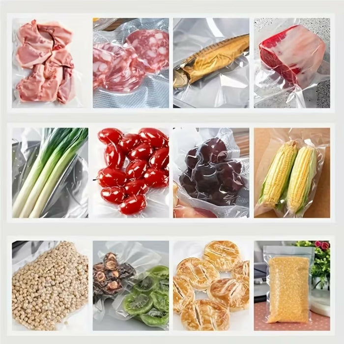 Vacuum Sealer Bags 50 Pack Pre-Cut Food Storage Pouches, Textured One-Side Design, Easy Tear, Compatible with Vacuum Sealer Machines 25 x 50 cm Kitchen Use
