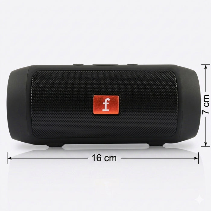 Portable Bluetooth Speaker | Wireless Stereo Speaker with Dual Speaker Design, USB & TF Card Playback, FM Radio, 800 mAh Battery, Compact Black Speaker for Home, Office, Travel & Outdoor Use