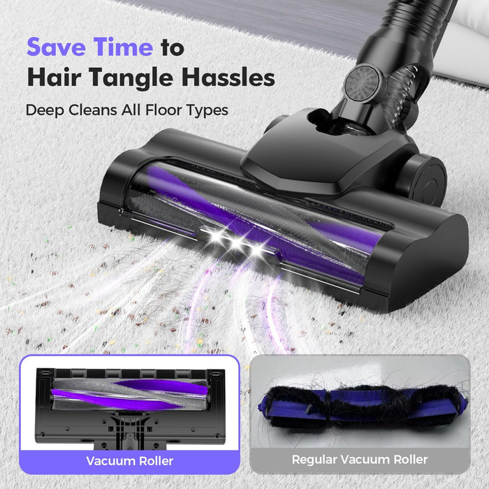 Cordless Vacuum Cleaner, 40kPa, 450W, 50-Min Runtime, Violet
