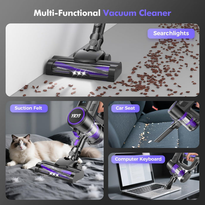 Cordless Vacuum Cleaner, 40kPa, 450W, 50-Min Runtime, Violet