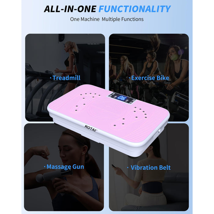 Whole Body Vibration Plate, 99 Speeds, Remote & Resistance Bands, Home Fitness