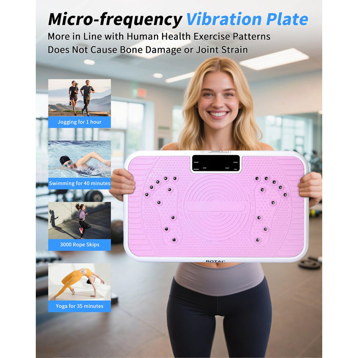 Whole Body Vibration Plate, 99 Speeds, Remote & Resistance Bands, Home Fitness