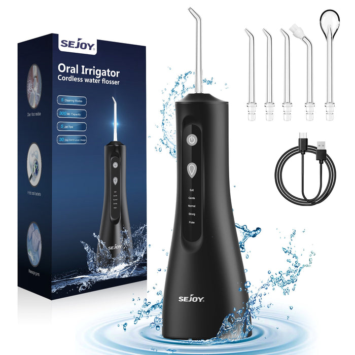 Water Flosser, 5 Modes, 300 mL Cordless Oral Irrigator, Travel