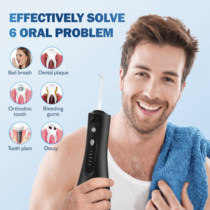 Water Flosser, 5 Modes, 300 mL Cordless Oral Irrigator, Travel