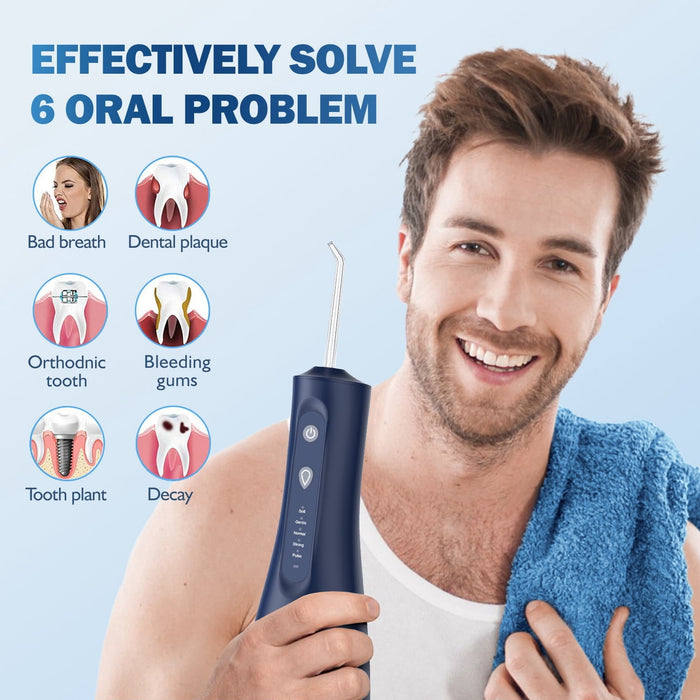 Water Flosser, 5 Modes, 300 mL Cordless Oral Irrigator, Travel