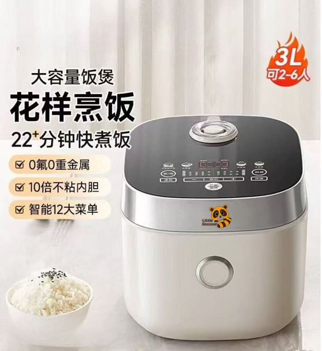 小浣熊 6杯元釜微壓電飯煲 6杯 電飯煲 3.0L 600W