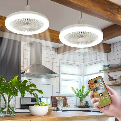 30W LED 智慧風扇燈，帶遙控的封閉式吊扇，3 色模式，3 級風，E26 插座，適合家庭、客廳、臥室