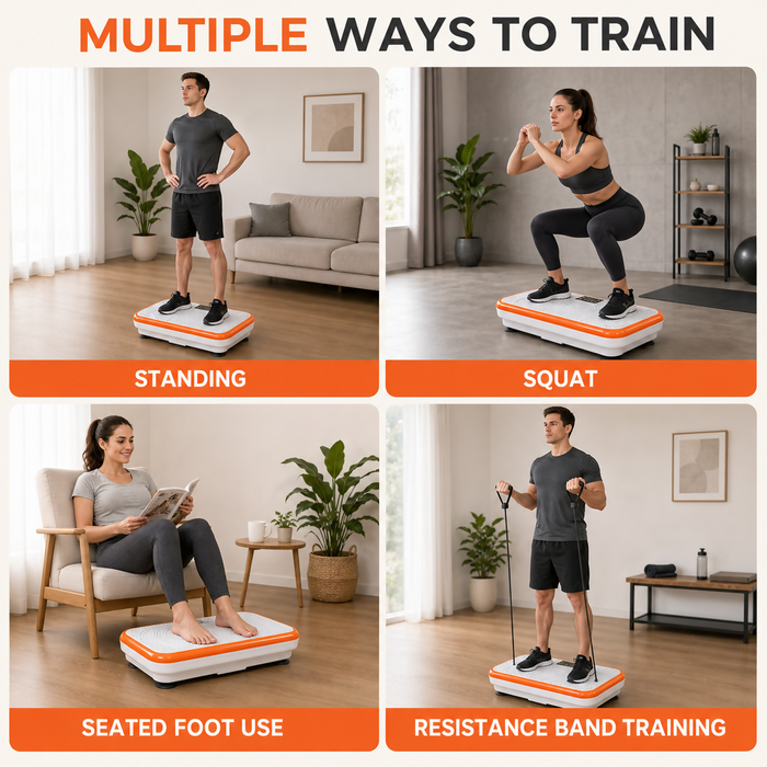 Whole Body Vibration Plate, 99 Speeds, Remote & Resistance Bands, Home Fitness