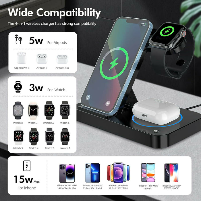 四合一折疊無線充電座｜4-in-1 Foldable Wireless Charger